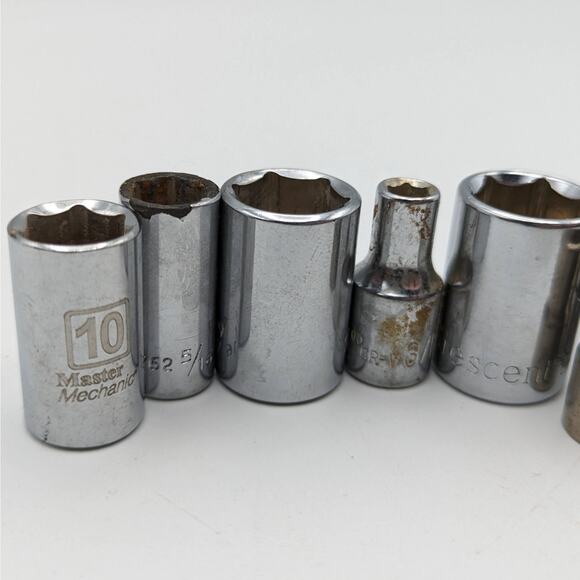 Bulk Lot Bundle Name Brand Sockets Set 23 Pieces Various Sizes Deep Shallow - Picture 9 of 10